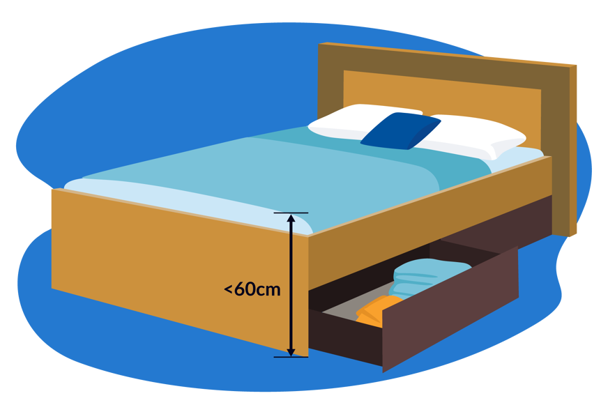 canapé con cajones.